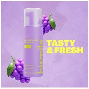 hismile Grape Bubblegum Foaming Mouthwash Alcohol Free Fresh Breath 1.5 fl oz